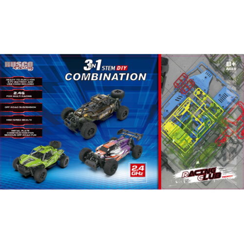 RUSCO 3 IN 1 COMBINATION BUILD ME UP 100 PC. CAR SET - BATTERY & USB - RTR