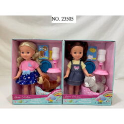 GIGO 12" 2 AST. GIRL DOLL PLAY SETS WITH PET