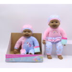 GIGO 20" 2 COLS. "BLACK"LARGE SOFT BODY DOLLS - 4 IN DISPLAY