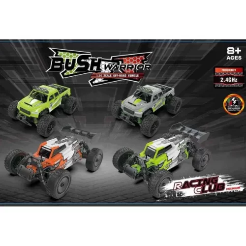 RUSCO PRO 2 AST. 4 COLOURS BUSH WARRIOR VEHICLES - 25 KMH - USB - RTR & 2 BATTERIES