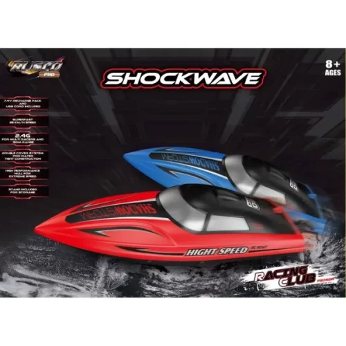 RUSCO 2 COLS. & 2.4 GIG PRO SHOCK WAVE - 25 KMH BOAT - USB - RTR - SALT WATER