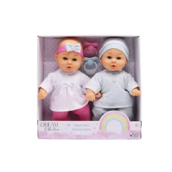 GIGO 12" HAPPY TWIN DOLLS PLAY SET