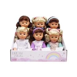 GIGO 12"6 AST. SOFT GIRL DOLLS - 6 IN DISPLAY