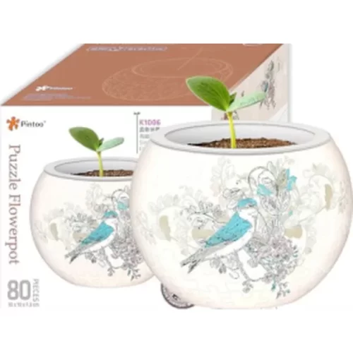 3D Puzzle Flowerpot Birds and Flowers