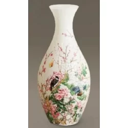 3D Vase Translucent Flowers and Birds