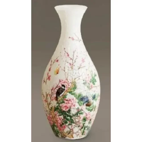 3D Vase Translucent Flowers and Birds