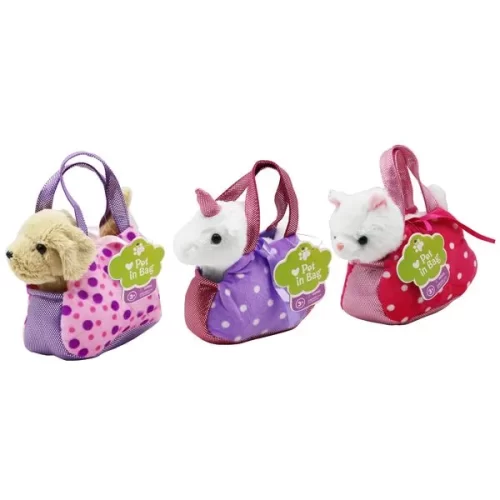 65077-RUS | GIGO 3 AST. PLUSH FURRY FRIEND ANIMALS IN CARRY BAG | Min Qty-6 - Image 2