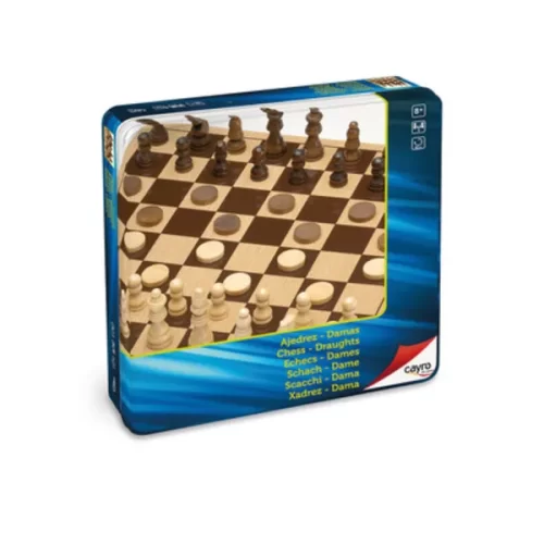 Chess and Draughts in Metal Box