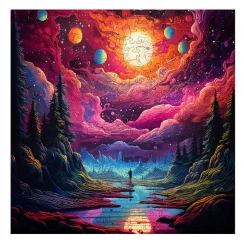 Trippy Puzzle Cosmic Canvas 300 pce Wooden Puzzle