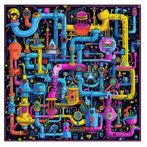 Trippy Puzzle Sci Fi Sewer 300 pce Wooden Jigsaw