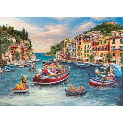 Harlington Thomas Kinkade 1000pce Puzzle - Disney: Mickey and Minnie in Italy (NEW)