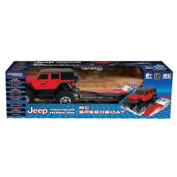 RUS-117xx RUSCO 1:16TH. JEEP WRANGLER WITH BOAT - USB - RTR - NEW