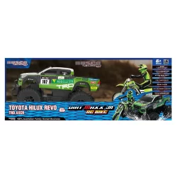 RUS-177xx RUSCO 1:16TH. TOYOTA HILUX WITH MOTORBIKE - USB - RTR - NEW