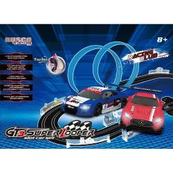 RUS-191 1:64 TH. MASERATI GTS CHASE SUPER DOUBLE LOOPER SLOT CAR SET - RTR POWER