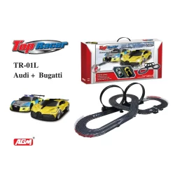 RUS-199 1:43 AUDI R8 & BUGATTI SLOT CAR SET 6M TRACK