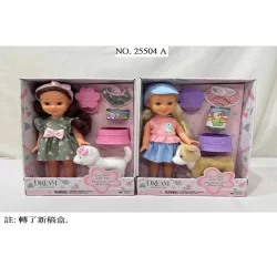 RUS-25504 GIGO 12" 2 AST. GIRL DOLL PLAY SETS W/EXTRAS