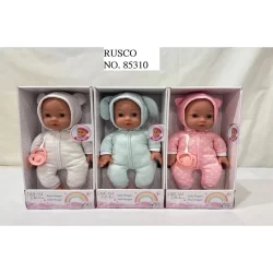 RUS-85310 GIGO 12" 3 AST."BLACK"  BABY MAGGIE DOLLS W/DUMMIES
