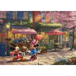 Harlington Premium Thomas Kinkade 1000pce Puzzle - Disney: Mickey and Minnie Sweetheart Café