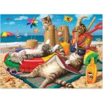 Harlington Premium 1000pce Puzzle - Cats on the Beach