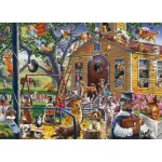 Harlington Premium 1000pce Puzzle - Naughty Dogs Schoolyard (NEW)