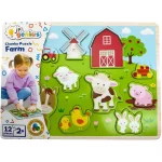 Jr.Genius Chunky Puzzle - Farm 12pce